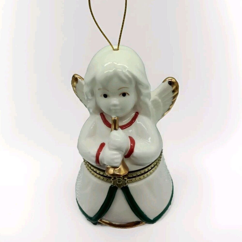 Mr. Christmas  Porcelain Hinged Angel Music‎ Box Ornament Tested
